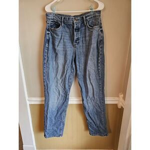 A.N.A. size 10 highest rise dad jean straight leg loose fit denim Button Fly